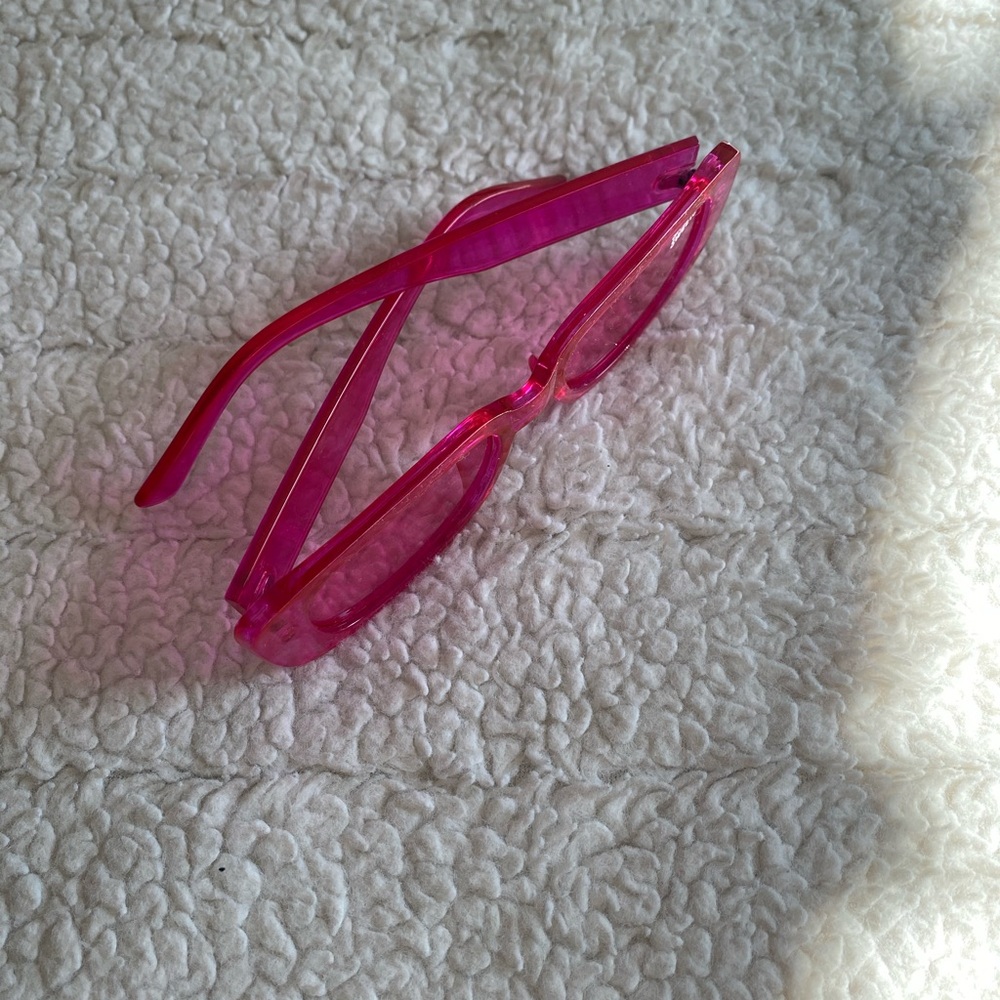 Pink Rectangle Sunglasses - Picture 6 of 7